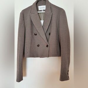 Lucy Paris Black and White Cropped Blazer